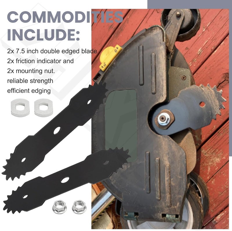 ZHIXING 2 Pack 7.5" Double Edge Bladed Compatible with Denali 12 Amp 27032 Electric Corded Lawn Edger, 4420 RPM - Image 3